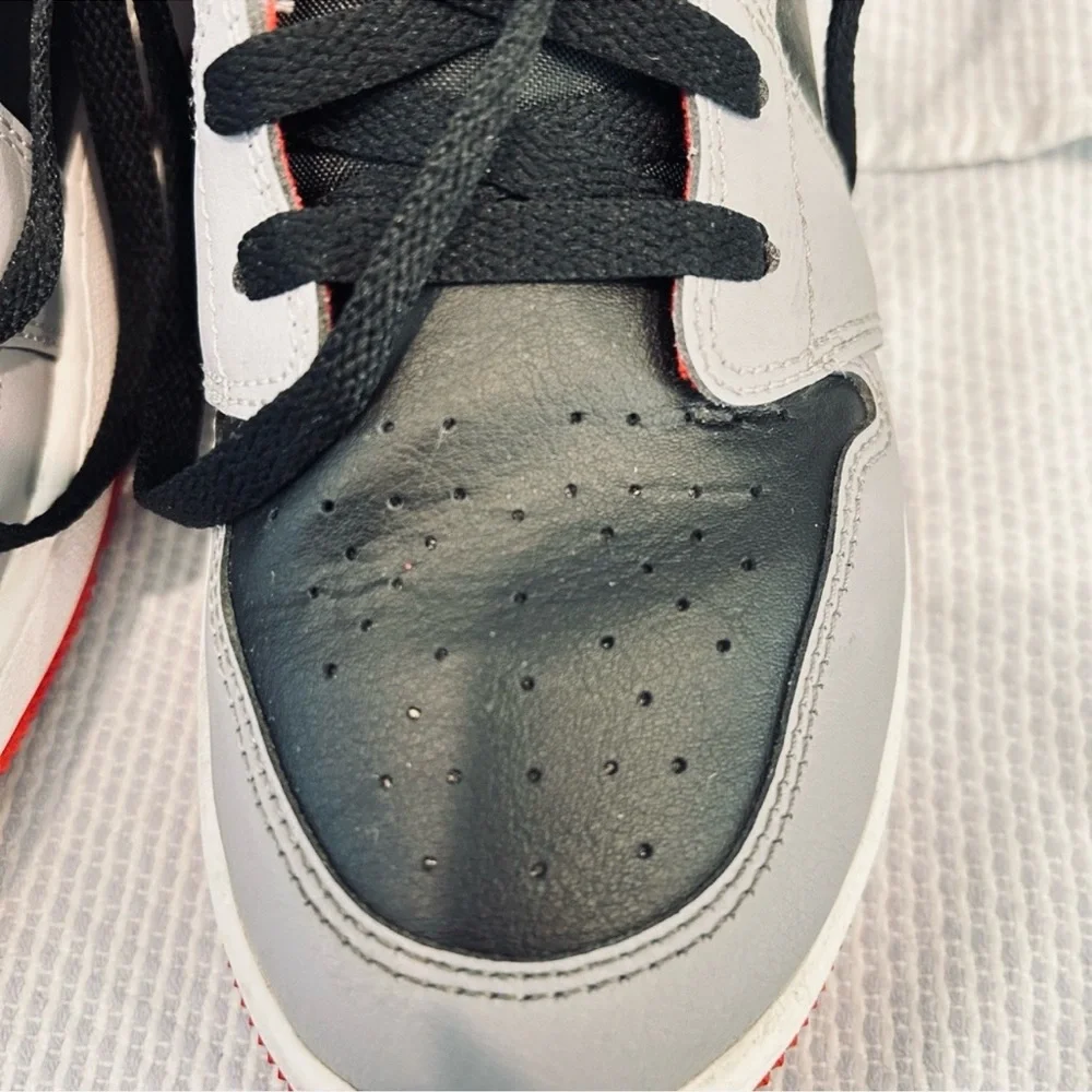 NIKE AIR JORDAN 1 Low GS Boys Sneakers Black Red Grey Kids Shoes